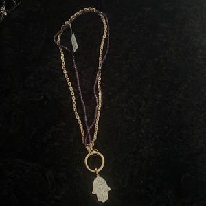 VIDEO $429 FROM MY JEWELER DOUBLE NECKLACE WITH HASMA YOU CAN ADD MORE